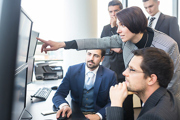 Image showing Business team working in corporate office.