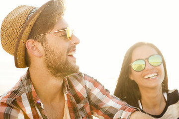 Image showing Young couple at the beach