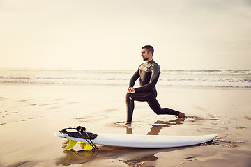 Image showing Warming up for the waves