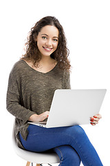 Image showing Woman working with a laptop