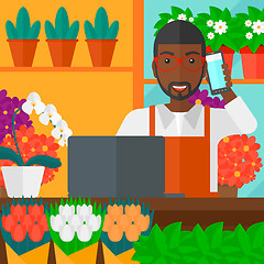 Image showing Florist taking order.