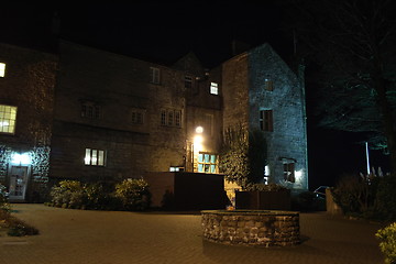 Image showing stately home lit at night