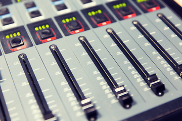 Image showing control panel at recording studio or radio station