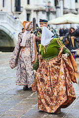 Image showing Venetian Woman Dancing - Venice Carnival 2014