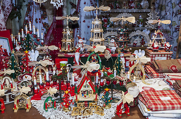 Image showing Detail of a Christmas Market Stand 