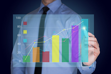 Image showing businessman drawing  graph, business strategy as concept