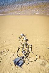 Image showing anchor at the beach
