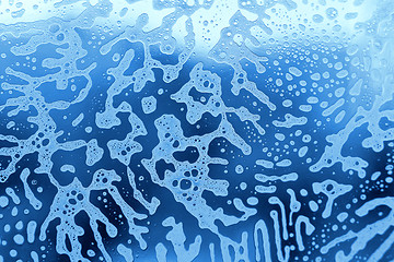 Image showing Foam abstract pattern on the glass