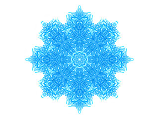 Image showing Abstract blue concentric pattern shape