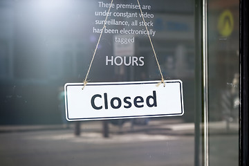 Image showing closed sign shop door