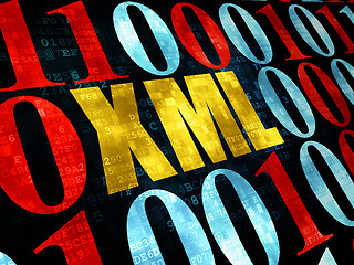 Image showing Database concept: Xml on Digital background