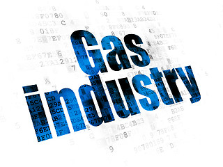 Image showing Manufacuring concept: Gas Industry on Digital background