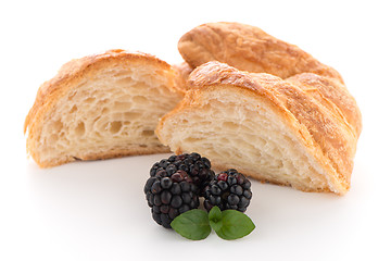 Image showing Croissant and blackberries