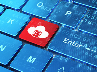 Image showing Software concept: Database With Cloud on computer keyboard background