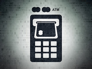 Image showing Money concept: ATM Machine on Digital Paper background