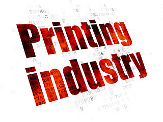 Image showing Manufacuring concept: Printing Industry on Digital background