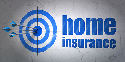 Image showing Insurance concept: target and Home Insurance on wall background