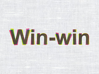 Image showing Business concept: Win-Win on fabric texture background