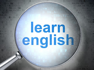 Image showing Learning concept: Learn English with optical glass