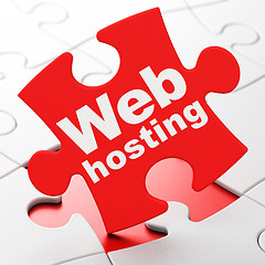 Image showing Web development concept: Web Hosting on puzzle background