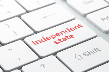 Image showing Politics concept: Independent State on computer keyboard background