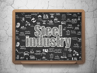 Image showing Manufacuring concept: Steel Industry on School Board background