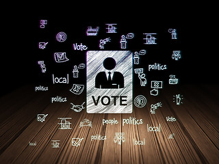 Image showing Politics concept: Ballot in grunge dark room