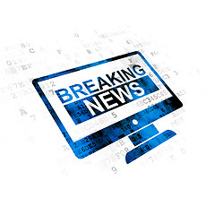 Image showing News concept: Breaking News On Screen on Digital background