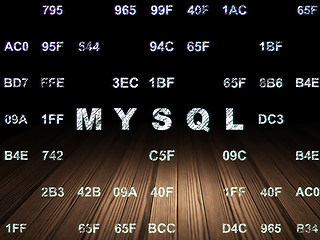 Image showing Database concept: MySQL in grunge dark room