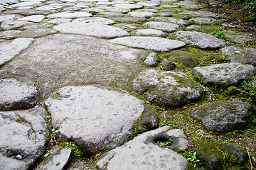 Image showing ancient cobblestone road