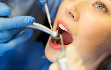 Image showing close up of patient having teeth treatment