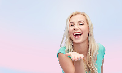 Image showing smiling young woman or teenage girl