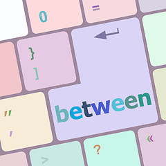 Image showing between button on computer pc keyboard key vector illustration