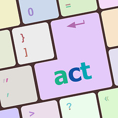 Image showing Act button on keyboard with soft focus vector illustration