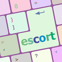 Image showing escort button on computer pc keyboard key vector illustration