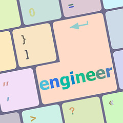 Image showing engineer word on computer pc keyboard key vector illustration