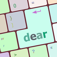 Image showing dear button on computer pc keyboard key vector illustration
