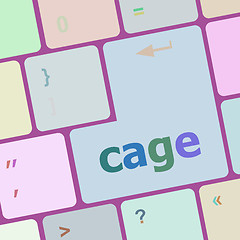 Image showing cage key on computer keyboard keys button, keyboard button vector illustration