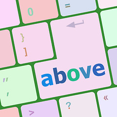 Image showing above on computer keyboard key enter button vector illustration