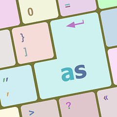 Image showing as button on computer keyboard key vector illustration
