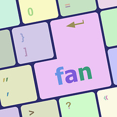 Image showing fan button on computer pc keyboard key vector illustration