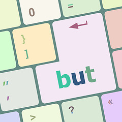 Image showing Computer keyboard with but word on it vector illustration