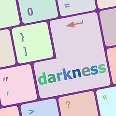 Image showing darkeness word on computer keyboard key vector illustration