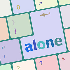 Image showing alone words concept with key on keyboard vector illustration