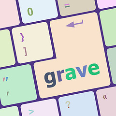 Image showing grave button on computer pc keyboard key vector illustration