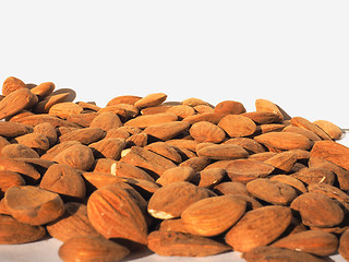 Image showing Almonds dried fruit with copy space