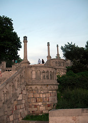 Image showing famous stone stairway steps in Kalemegdan Fortress Park Belgrade