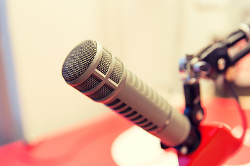 Image showing microphone at recording studio or radio station