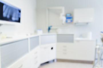 Image showing blurred modern dental clinic office interior bokeh