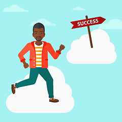 Image showing Businessman moving to success.